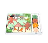 1 Combi Box Verano Vacaciones Playa Caribe 20 Serv. 33 x 33 + 4 x Velas de té Caja transparente.