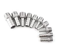 1 conector conector de manguera de púas de rosca adaptador dfe de cola de manguera de acero inoxidable SS304 de 1/8 a 3/4 "(1/8 x 8 mm)