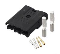 1 conector de batería de litio SBS75x 75A 600V con kit, conector de cable y cable de dos polos para aplicaciones de energía de carretilla elevadora, gris/negro (negro)