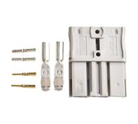 1 conector de batería de litio SBS75x 75A 600V con kit, conector de cable y cable de dos polos para aplicaciones de energía de carretilla elevadora, gris/negro (gris)