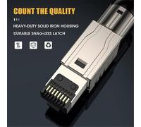 1 conector de cable Ethernet Cat8 RJ45, conector RJ45 metálico con terminación sencilla sin herramientas, 2000 MHz, LAN 40G