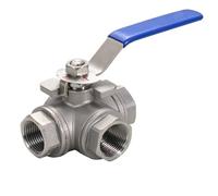 1 conector de válvula bola 3 vías con puerto completo hembra for agua, aceite, aire y gas Para El Riego De Espacios Verdes(DN40,L-type)