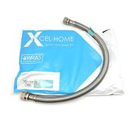 1 conector flexible de compresión de acero inoxidable trenzado de 500 mm, 15 mm x 15 mm.