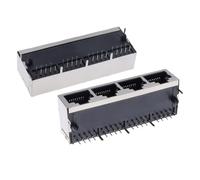 1 Conector Hembra RJ45 de Metal de 59 Pines en ángulo Recto, Conector Hembra de Cabeza de Cristal 8P8C de 21 mm, Interfaz de Red de Cuerpo Largo.