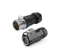 1 conector industrial M24 IP68 impermeable GEN3 núcleo de goma 10 12 19 24 pines conector rápido a presión (juego F, 19P)