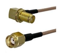 1 conector RG316 SMA RPSMA a RP macho, hembra, cable coaxial RF, terminales de 4 pulgadas a 10 pies(Yellow,10inch (25CM))