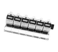 1. Contador manual de conteo de acero inoxidable de 6 unidades | Clicker industrial de 4 dígitos para seguimiento de eventos y precisión de producción, contador mecánico de conteo