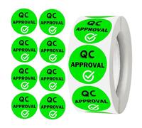 1 "Control de calidad Etiquetas de aprobación de control de calidad de inventario verde Pegatinas de control de calidad para almacén Control de calidad probado Pass 1000 unids