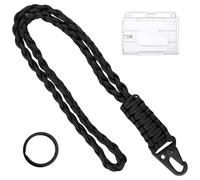 1 cordón de paracord con anillo de metal y botón de pico de águila trenzado, llavero para camping, senderismo