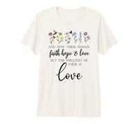 1 Corinthians 13:13 Bible Verse Christian Faith Hope Love Camiseta Premium