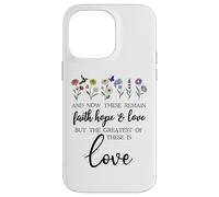 1 Corinthians 13:13 Bible Verse Christian Faith Hope Love Carcasa para iPhone 14 Pro MAX