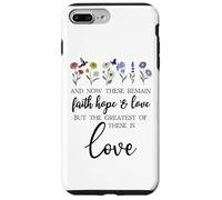 1 Corinthians 13:13 Bible Verse Christian Faith Hope Love Carcasa para iPhone 7 Plus/8 Plus