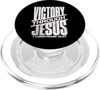 1 Corintios 15 57 Victoria a través de Jesucristo Versículo de la Biblia PopSockets PopGrip para MagSafe