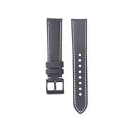 1 Correa de Reloj Tela náutica Impermeable, Cuero 18 mm, 19, 20 y 22, con Cierre liberación(Black WH Line 2,18mm)