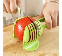 1 Cortador de Cocina Multifuncional - Soporte Manual para Limón, Tomate y , Asistente para Cortar , Práctico Utensilio de Cocina No Eléctrico, de Corte de Plástico , Seguro para el