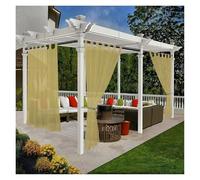 1 Cortina de Gasa for Exteriores, con Trabillas en la Parte Superior y Ligera Impermeable for decoración porches, pérgolas Patios para Patio, Gazebo(Brown,Tab Top_W254 X H274)