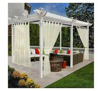 1 Cortina de Gasa for Exteriores, con Trabillas en la Parte Superior y Ligera Impermeable for decoración porches, pérgolas Patios para Patio, Gazebo(Beige,Tab Top_W254 X H213)