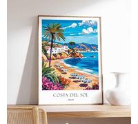1 Costa Del Sol Poster Spain Poster Andalusia Poster Mediterranean Poster European Poster Costa A3 Poster on Canvas - Inspirador Motivacional Arte de la pared Vida diaria Cita alentadoras frases cort