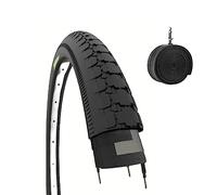 1 cubierta 26 x 2 x 1 3/4 (54-571) + cámara de aire neumática negra para carro de bicicleta