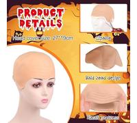 1 Cubierta De Cabeza Calva De Juego De Roles, 2 Redes Elásticas Para El Cabello, Cubierta De Cabeza De Látex De Simulación, Cubierta De Cabeza Calva De Rendimiento Para Hombres.