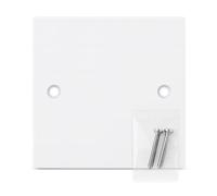 1 cubierta de placa ciega individual para enchufes eléctricos, caja trasera, acabado blanco, con tornillos (86 mm x 86 mm)