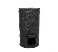 1 cubo de compostaje para jardines con durabilidad de polietileno, tapa transparente y diseño portátil para manejo de residuos orgánicos (negro, 35 x 60 cm)