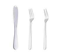 1 cuchillo de mantequilla multifuncional y 1 tenedor de dos puntas y 1 tenedor de tres puntas, cuchillos de mantequilla de acero inoxidable, utensilios de cocina, adecuados para uso en la cocina