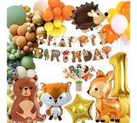 1 Cumpleaños Niño Niña , decoración cumpleaños 1 año,decoración de cumpleaños de animales del bosque,Fiesta Cumpleaños Infantil,Globos Animales de Selva,Globos Jungla Cumpleaños Niño Niña Baby Shower