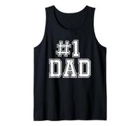 #1 Dad Number One Dad Día del Padre Vintage Sports Camiseta sin Mangas
