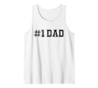 #1 Dad Number One Dad Día del Padre Vintage Sports Camiseta sin Mangas