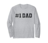 #1 Dad Number One Dad Día del Padre Vintage Sports Manga Larga