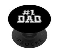 #1 Dad Number One Dad Día del Padre Vintage Sports PopSockets PopGrip Adhesivo