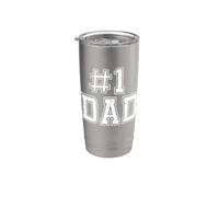 #1 Dad Number One Dad Día del Padre Vintage Sports Vaso térmico de acero inoxidable de doble pared