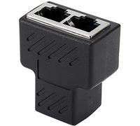 1 de 2 vías RJ45 hembra divisor cable de red Ethernet doble conector adaptador puertos acoplador para estación de acoplamiento para laptopDeft ha sido procesado