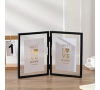 1 de Fotos Plegable de Metal Dúplex, de Fotos Transparente Acrílico Dorado y , Decorativo para Habitación, Decoración del Hogar, Regalo para Fiestas