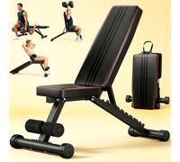 1 de Halteres Plegable y Ajustable - Taburete de Fitness para Entrenamiento de Peso que para Gimnasio, Entrenamiento Físico, Ejercicio Corporal y en Casa - Diseño Compacto, Portátil y Ergonómico