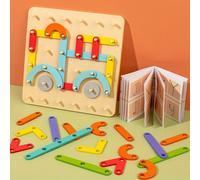 1 de Juguete de Geoboard de Madera para Niños, Tablero de Clavos, Juego de Columnas Geométricas, Rompecabezas de Construcción, Tablero Geométrico, Juguete Sensorial