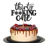 1 decoración para tartas Happy 31 cumpleaños con purpurina Thirty One para decoración de tartas Hola 31 Prost a 31 años Cumpleaños Cake Topper para Feliz 31 Cumpleaños Fiesta Pastel Decoraciones