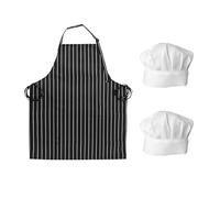 1 Delantal Con Cuello Halter, 2 Gorros De Chef Blancos, Conjunto De Uniforme De Chef, Delantal Ajustable Con Bolsillos, Conjunto Impermeable Y Antimanchas, Apto Para Cocina, Restaurante, Cafetería
