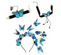 1 Diadema, 1 Collar, 1 Brazalete, Juego De Joyas De Mariposa, Accesorios Personalizados Encantadores De Mujeres, Accesorios De Ropa.