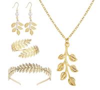 1 Diadema, 1 Par De Aretes, 1 Collar Y 1 Pulsera, Joyería En Forma De Hoja, Joyería Creativa, Joyería Elee