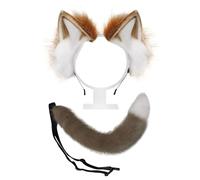 1 diadema con orejas de gato, 1 cola, gorro de gato, colgante de cola de felpa, accesorios de disfraz, conjunto de disfraz de gato