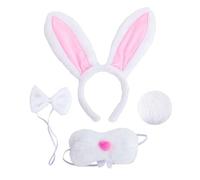 1 Diadema De Conejo, 1 Corbata De Lazo, 1 Nariz Y 1 Cola, Accesorios De Disfraces De Conejos, Accesorios De Juego De Roles, Artículos De Disfraces.