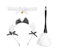 1 Diadema De Encaje, 1 Plumero Y 1 Pajarita, Accesorios De Mucama, Accesorios De Cosplay, Accesorios De Fiesta De Disfraces.