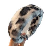 1 diadema de felpa con estampado de leopardo para mujeres y niñas, para compras diarias, retro, diadema para mujer