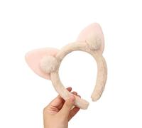 1 diadema de felpa con orejas de gato, para lavar la cara, princesa, hada, diadema para el pelo (1 unidad)