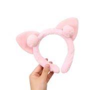 1 diadema de felpa con orejas de gato, para lavar la cara, princesa, hada, diadema para el pelo (1 unidad)