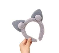 1 diadema de felpa con orejas de gato, para lavar la cara, princesa, hada, horquilla, adorno para el pelo (1pchui)