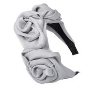 1 diadema de flores grandes, diadema de flores para novia, diadema ancha, corona de flores, rosas, accesorio para el pelo para carnaval, fiesta, playa, vacaciones, color gris