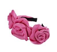 1 diadema de flores grandes, diadema de flores para novia, diadema ancha, corona de flores, rosas para el pelo, accesorios para el pelo para carnaval, fiestas, playa, vacaciones, color rojo rosa